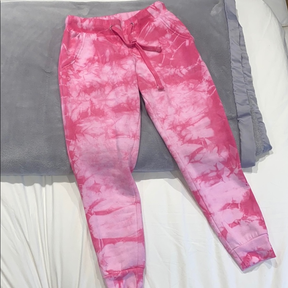 Pink tie dye sweatpants